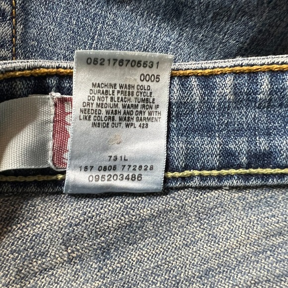 Levis 515 Bootcut Jeans Womens 20M Plus Short Blue Denim 40x30 Stretch High Rise - Picture 7 of 8